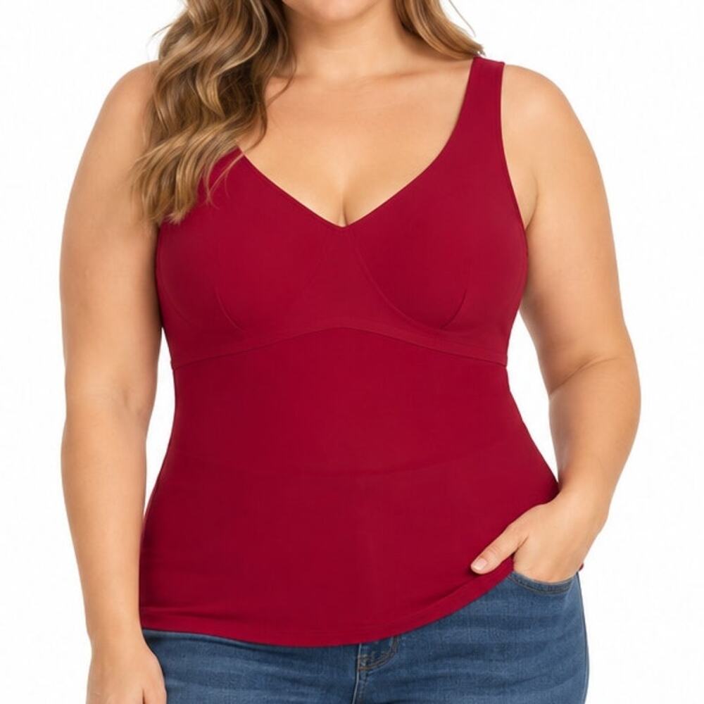 Honeylove LiftWear Tank 3X Fig Burgundy Shapewear Compression Top